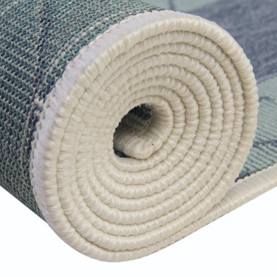 Navy Blue Anchor Outdoor Rectangular Synthetic Rug 8' x 10'