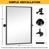 Rectangular Metal Framed Pivoted Bathroom Wall Vanity Mirro - 3 of 4