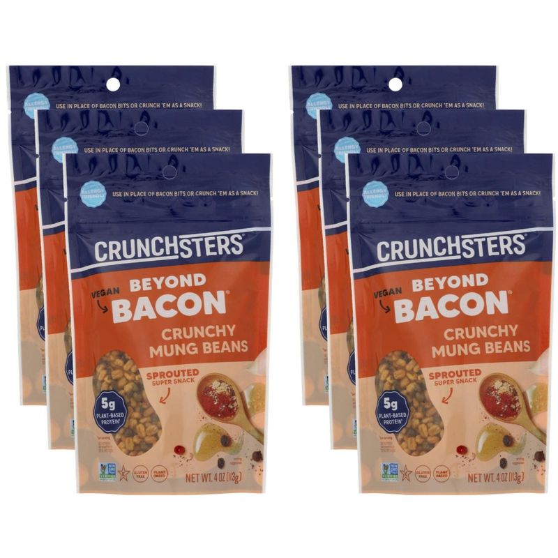 Crunchsters Beyond Bacon Crunchy Mung Beans Sprouted Super Snack - Case of 6/4 oz, 1 of 6