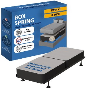 Continental Sleep, 8-Inch Fully Assembled Wood Split Traditional Box Spring/Foundation for Mattress Set, - 1 of 4