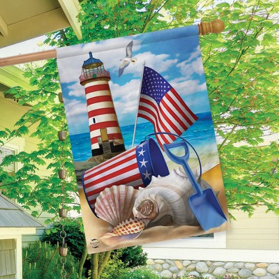 Sea to Shining Sea Patriotic Summer House Flag 28" x 40" Polyester