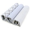 TheDapperTie Men's Gray Solid, Striped And Plaid 100% Cotton 3 PCS Handkerchiefs - 3 of 4