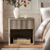ORRD Nightstand with Drawer Storage, Fluted Bedside Table, Large Modern Wide Nightstand for Bedroom Living Room，Grey Alder - 2 of 4