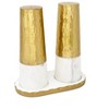 Classic Touch Marble and Gold Salt & Pepper Shaker  Set on Tray, 8" - 4 of 4