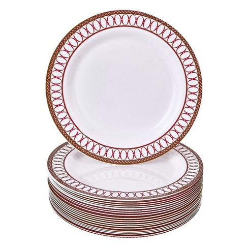 Plastic Plates Disposable Dinnerware Set 15guests Heavy Duty