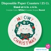 Big Dot of Happiness 25 Ct Cat Christmas Drink Coasters, 4-Inch Disposable Round Paper Coasters, Pets Holiday Party Decor, Funny Christmas Table Decor - 4 of 4