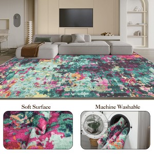 coucheta Machine Washable Area Rugs, Modern Abstract Soft Low Pile Non-Slip Stain Resistant Accent Carpet, for Living Room, Bedroom, Dining Room - 1 of 4
