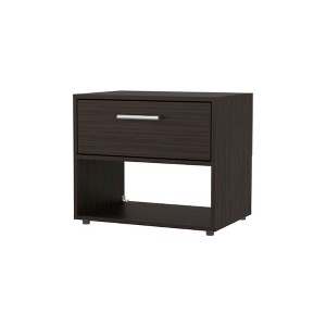 FM Furniture,Round Rock Nightstand with a Drawer, Stained Walnut - 1 of 4