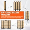 VEVOR 4 Panel Room Divider, Hand-Woven Rattan Folding Privacy Screens with Hinges, Portable Partition Room Dividers, Brown - 4 of 4