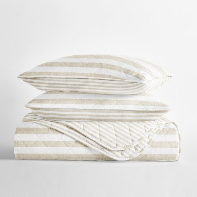 Becky Cameron All Season Coverlet Set – Super Soft Quilted Bedding in Classic Stripe Pattern by Becky Cameron, Classic Stripe Natural, Twin/Twin Extra Long — фото 6