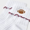 Women's Game Day Embroidered Football Pointelle Bobby Socks with Lettuce Edge Cuff - Wild Fable™ - 3 of 3