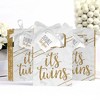 Big Dot of Happiness It's Twins - Gold Twins Baby Shower Favor Boxes - Set of 12 - 3 of 4