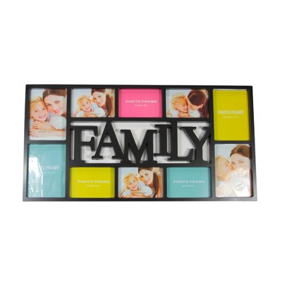Northlight 28.75" Black Dual-Sized 'Family' Collage Picture Frame