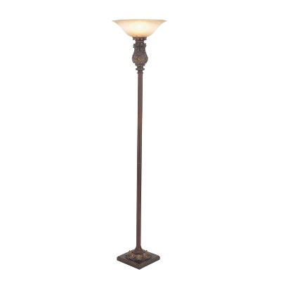Metal Floor lamp Torchiere Brown - Olivia & May