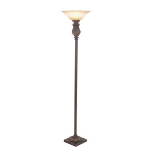 Metal Floor lamp Torchiere Brown - Olivia & May - 1 of 3