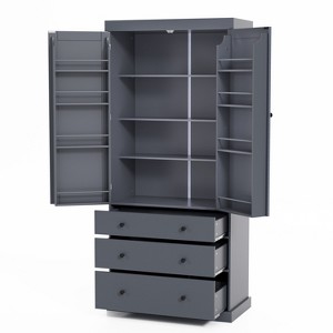 YOOCOZZ 77-Inch Farmhouse Kitchen Pantry with 3 Adjustable Shelves - 1 of 4
