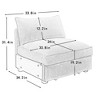 Vynxaria Modern Armless Sofa Orange Chenille, Wrapped Backrest/Armrest, Crescent Shape, Pull-Out Storage Drawers, 2/3/4-Seat for Modern/Nordic - 4 of 4
