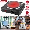 Angel Sar 1000W Portable Infrared Single Burner, 7.5-Inch Glass Top Hot Plate with Stepless Temperature Control, Countertop Electric Stove - 4 of 4