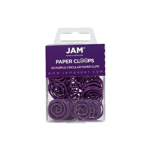 JAM Paper Colored Circular Paper Clips Round Paperclips Purple 2 Packs of 50 2187137B - image 1 of 4