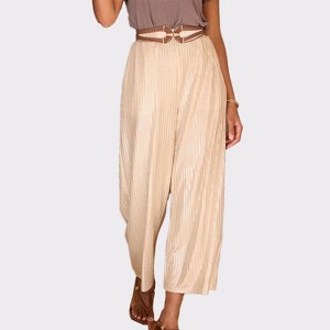 Women's Metallic Wide Leg Pants - LASCANA - 1 of 4