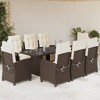 vidaXL Patio Dining Set with Cushions Table and Chair Furniture Poly Rattan - Brown and Cream Glass 8 Piece - 2 of 4