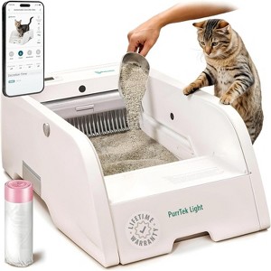 PurrTek Light Automatic Self-Cleaning Cat Litter Box with Safety Sensors, Odor Control & WiFi App for Multiple Cats - 1 of 4