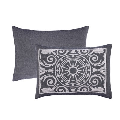 King Denim Blue Cotton Medallion Bedspread Set