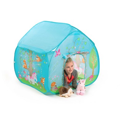 Enchanted Forest Blue Polyester Play Tent with Mat
