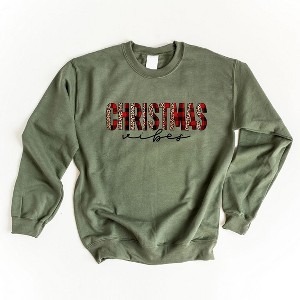 Simply Sage Market Women's Graphic Sweatshirt Leopard Plaid Christmas - 1 of 4