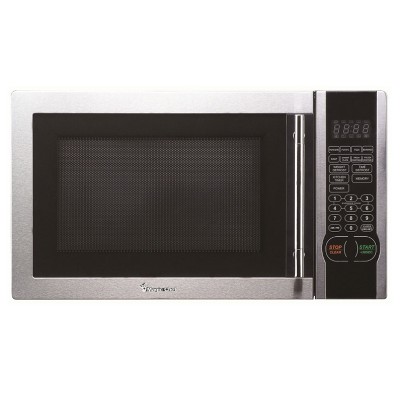 Magic Chef MCM1110ST 1000W 1.1 Cubic Foot Countertop Microwave Oven with Stylish Door Handle, Silver