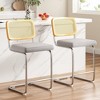 Infurnic Counter and Bar Stools, Upholstered Bar Stools Set with Durable Table Legs, for Kitchen and Dining Room, 2PCS, Gray, 17.7"*18.9"*39.4" - 2 of 4