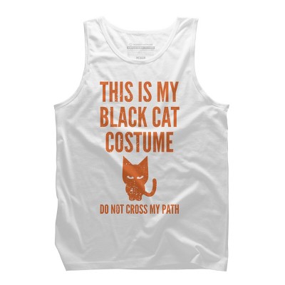 Men's Design By Humans Halloween Introvert Black Cat Costume By Commykaze Tank Top