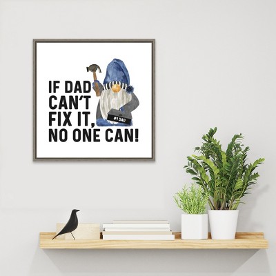 Amanti Art Father's Day Gnome II Fix It by Tara Reed Canvas Wall Art Print Framed 16 x 16-in.