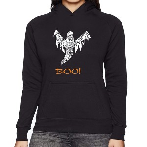 LA Pop Art Halloween Ghost - Women's Word Art Hooded Sweatshirt - 1 of 4