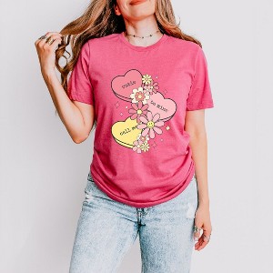 Simply Sage Market Women's Retro Valentine Hearts Short Sleeve Graphic Tee - 1 of 4