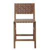 Faux Leather Woven Counter Stool 24inH - 3 of 4