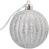 Juvale 48 Pack Mini Glitter Christmas Tree Ball Ornaments, Christmas Decorations Holiday Decor, Teal & Silver, 1.5 in - 4 of 4