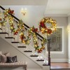 24" Christmas Wreath for Front Door, Prelit Christmas Wreath with Lights, Red Gold Ball Ornaments, Pine Cones &Bow for Fireplace Home Holiday Decor - 4 of 4