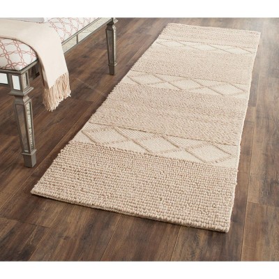 Beige Wool Hand-Tufted Reversible Runner Rug