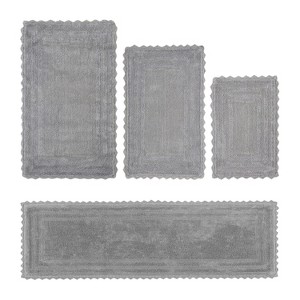 Lilly Crochet Collection 100% Cotton Tufted Reversible 4-Piece Bath Rug Set – Super Absorbent, Machine Washable Bathroom Mats with Crochet Pattern - 1 of 4