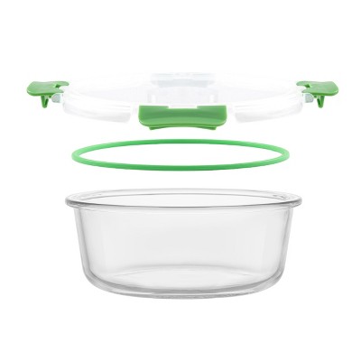 JoyFul 24-Piece Bright Green Glass Storage Containers with Leakproof Lids