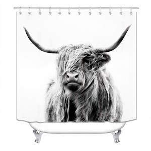 Scottish Highland Cow Shower Curtains for Bathroom Waterproof Fabric Bath Curtain Durable Soft Stylish Bathroom Decor 72x72 Inch - 1 of 1