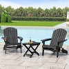 Christopher Knight Home Bellwood Outdoor Acacia Wood Folding 3 Piece Adirondack Chat Set with Cup Holders - 2 of 4