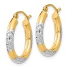 Black Bow Jewelry 14k Gold and Rhodium Diamond Cut Round Hoop Earrings 3 x 20mm (3/4 In) - 2 of 4