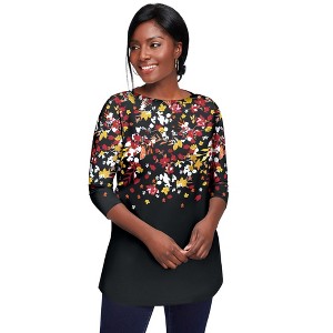 Jessica London Women's Plus Size Stretch Cotton Boatneck Tunic - 1 of 4
