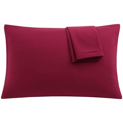 PiccoCasa Luxury Soft Microfiber Polyester Zippered Solid Pillowcases 2 Pcs