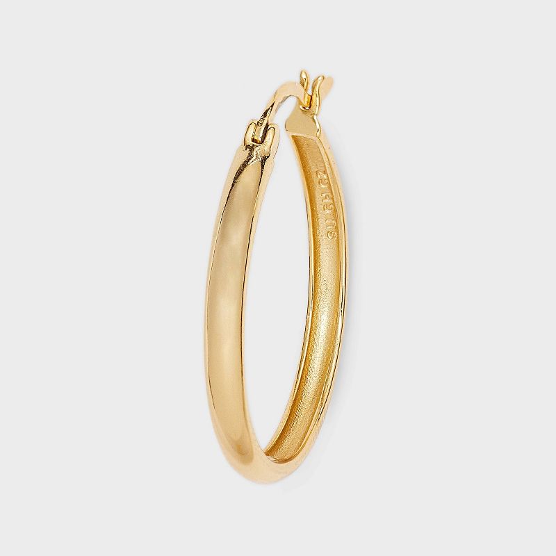 14k Gold Plated Brass Polished Click Top Hoop Earrings - A New Day&#8482; Gold, 4 of 5