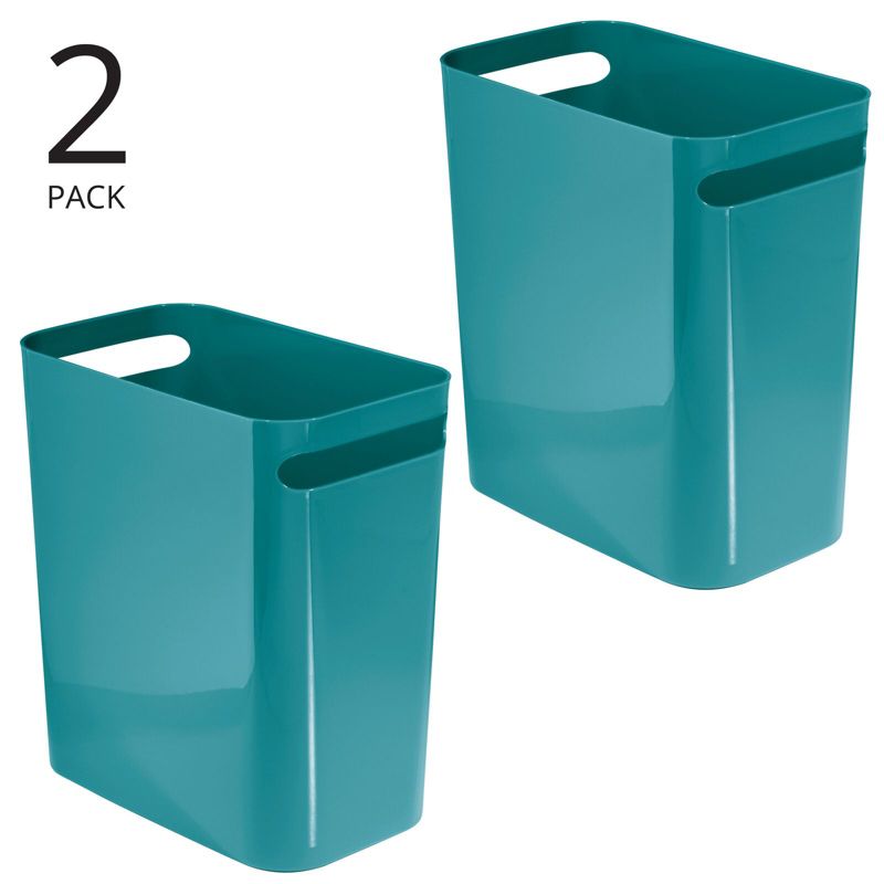 mDesign Plastic Slim Large 2.5 Gallon Trash Can Wastebasket, 2 of 7