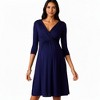 Anna-Kaci Women's 3/4 Sleeve V-Neck Empire Waist Maternity Dress with A-Line Silhouette - 2 of 4