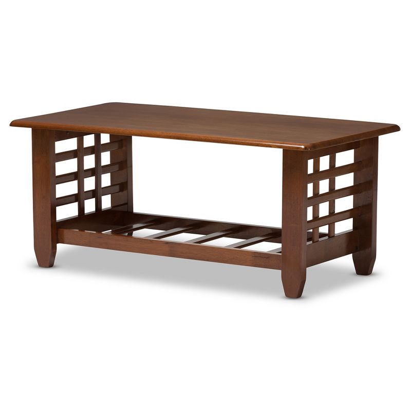 Larissa Modern Classic Mission Style Living Room Occasional Coffee Table - Cherry Brown - Baxton Studio, 1 of 6